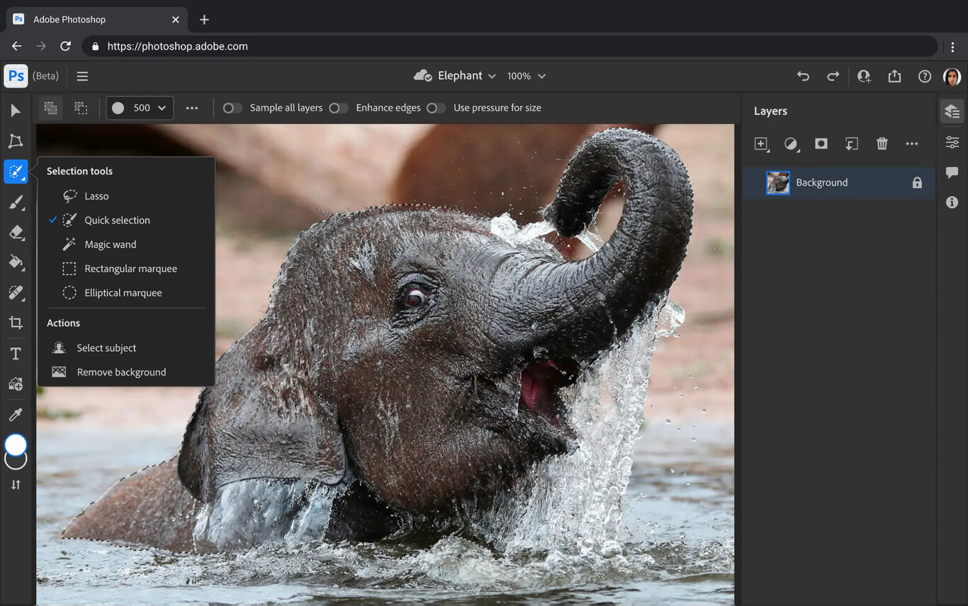 La versión web de Photoshop ya está aquí y viene con funciones de inteligencia artificial